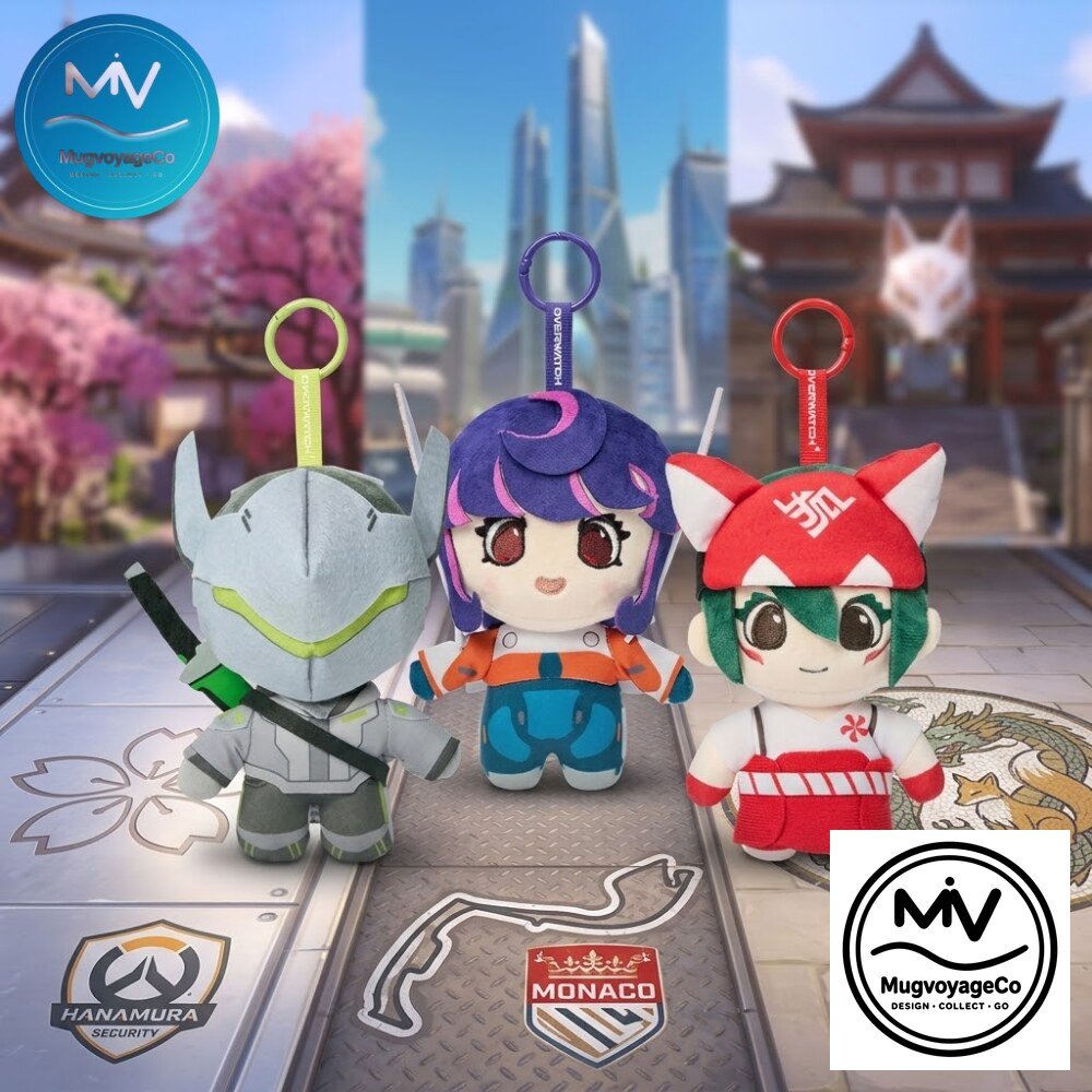 Overwatch Hero Plush Bag Charm Genji, Juno & Kiriko Keychain