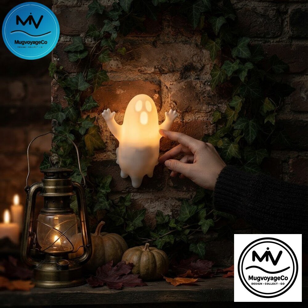 Halloween Ghost Candle Holder with Tealight Warm Glow Tabletop Mantel Decor