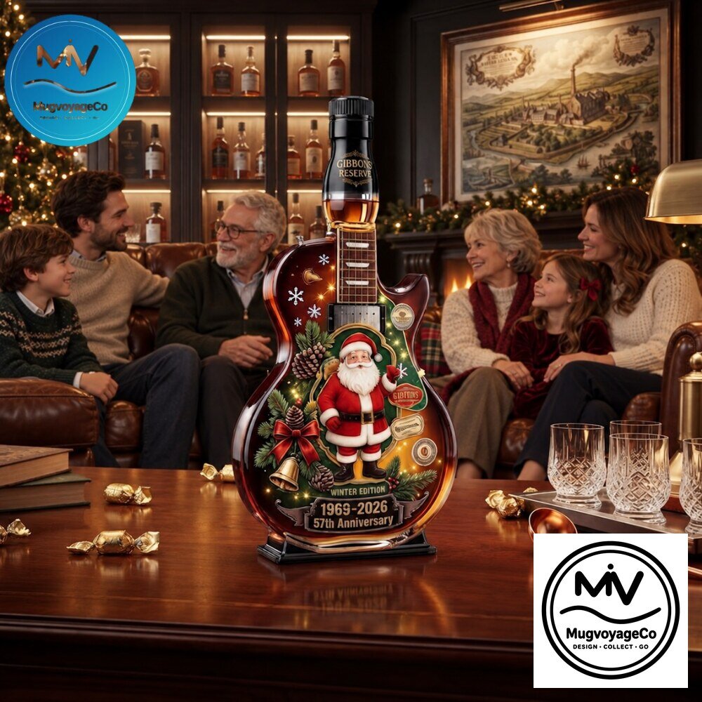 "2026 Must-Have Collectibles: Advent Calendar, Whiskey Decanter, Bucket Hat" 3 Gibbons Reserve Santa Guitar Whiskey Decanter 57th Anniversary 2026