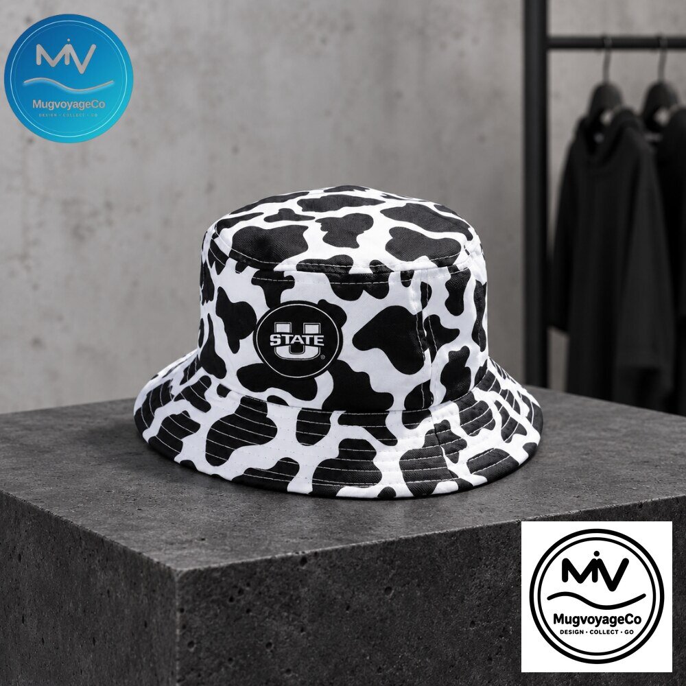 "2026 Must-Have Collectibles: Advent Calendar, Whiskey Decanter, Bucket Hat" 4 State U Cow Print Bucket Hat 2026
