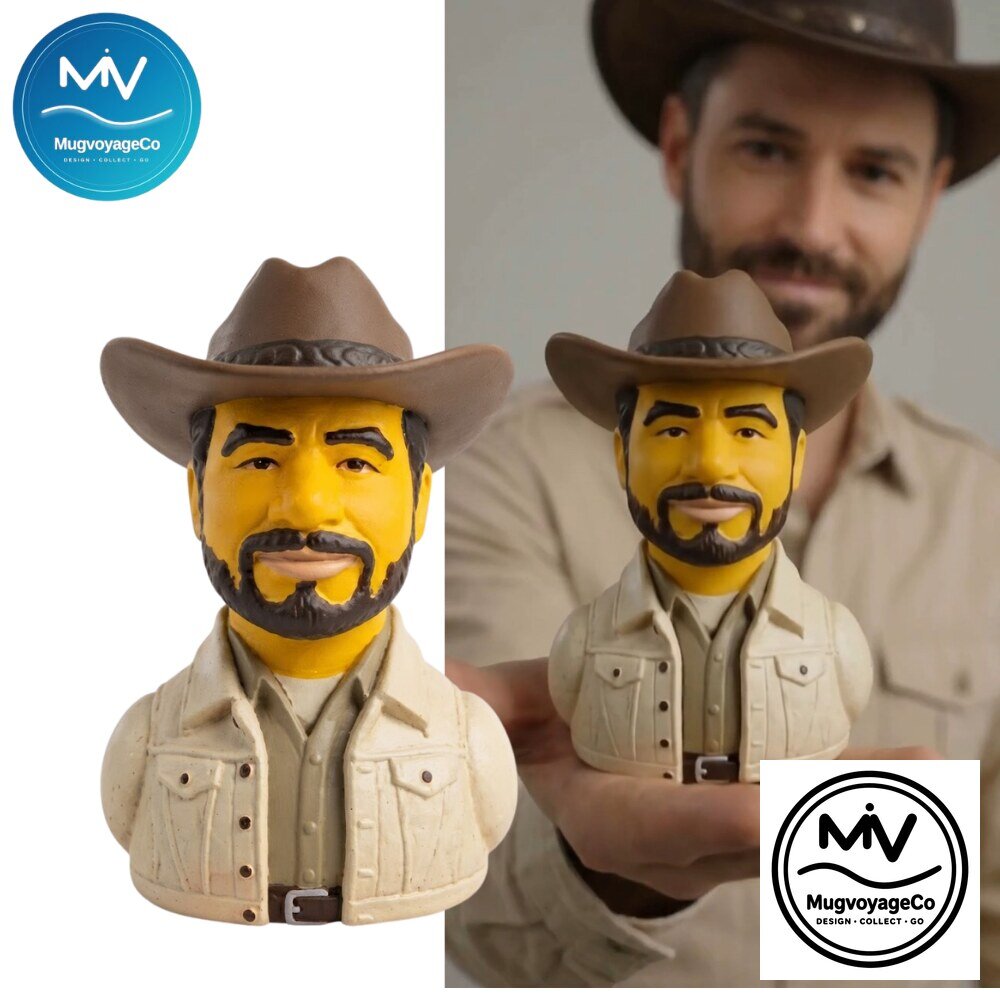 "2026 Advent Calendars and Novelty Gifts: Whiskey, Hockey, and Top Gun" 10 Cowboy Hat Bearded Man Collectible Vinyl Bust Figure 2026