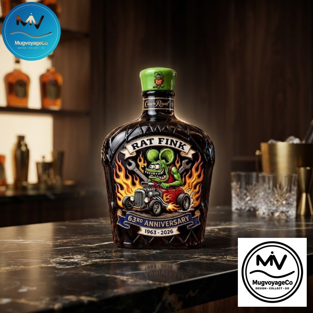 "Top 2026 Collectibles: Decanters, Funko Pops, Plush Toys, and Bags" 14 Crown Royal Rat Fink 63rd Anniversary Custom Decanter Whisky Bottle 2026