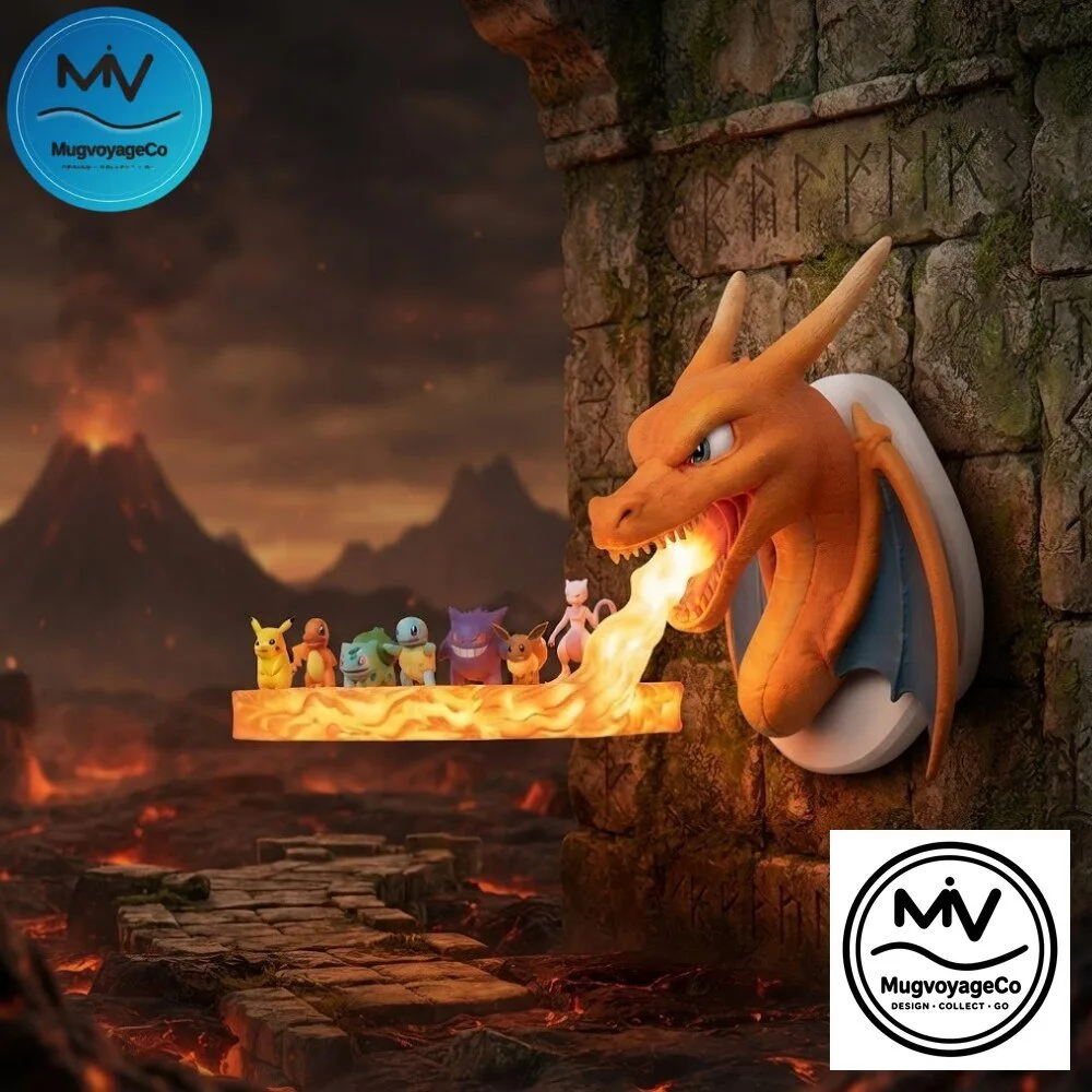 Pokemon Charizard Fire Breathing LED Wall Light Figure 2026