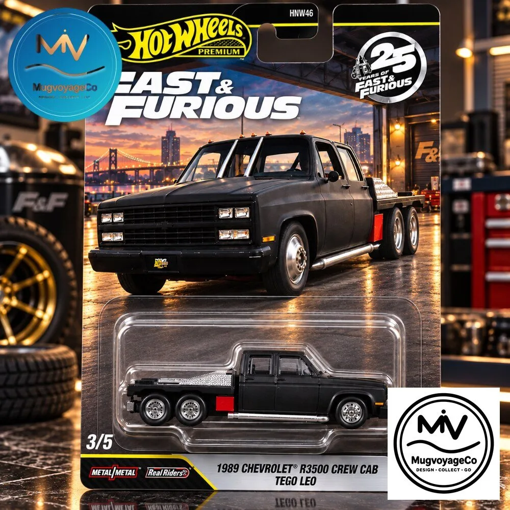 Hot Wheels Fast & Furious 1989 Chevrolet R3500 Crew Cab Tego Leo HNW46 Diecast Truck