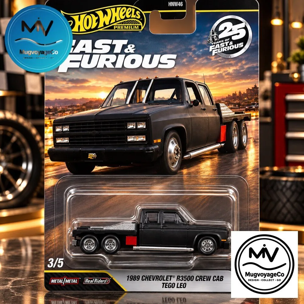 Hot Wheels Fast & Furious 1989 Chevrolet R3500 Crew Cab Tego Leo HNW46 Diecast Truck 5 Hot Wheels Fast & Furious 1989 Chevrolet R3500 Crew Cab Tego Leo HNW46 Diecast Truck