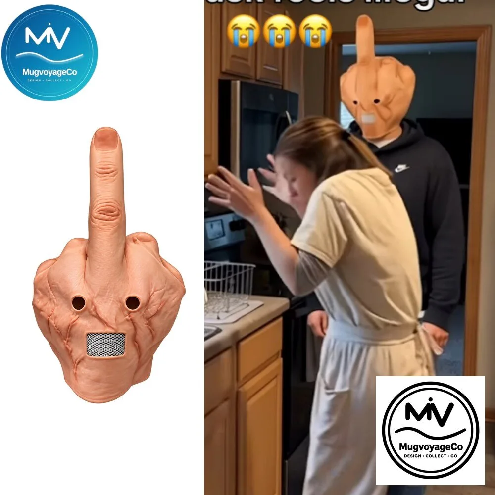 Funny Middle Finger Novelty Mask Prank Costume 2026